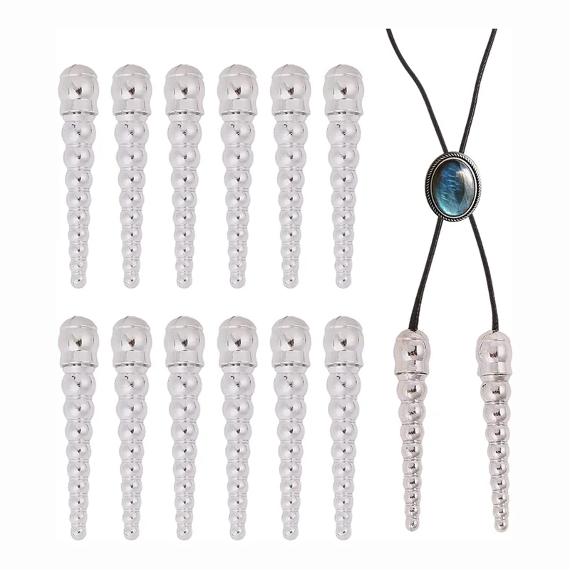 

NEW-12 Pcs Bolo Tie End Cap Gold Bolo Tie Tips Cord Ends Accessorie Replacement For Bracelet DIY Crafts Making