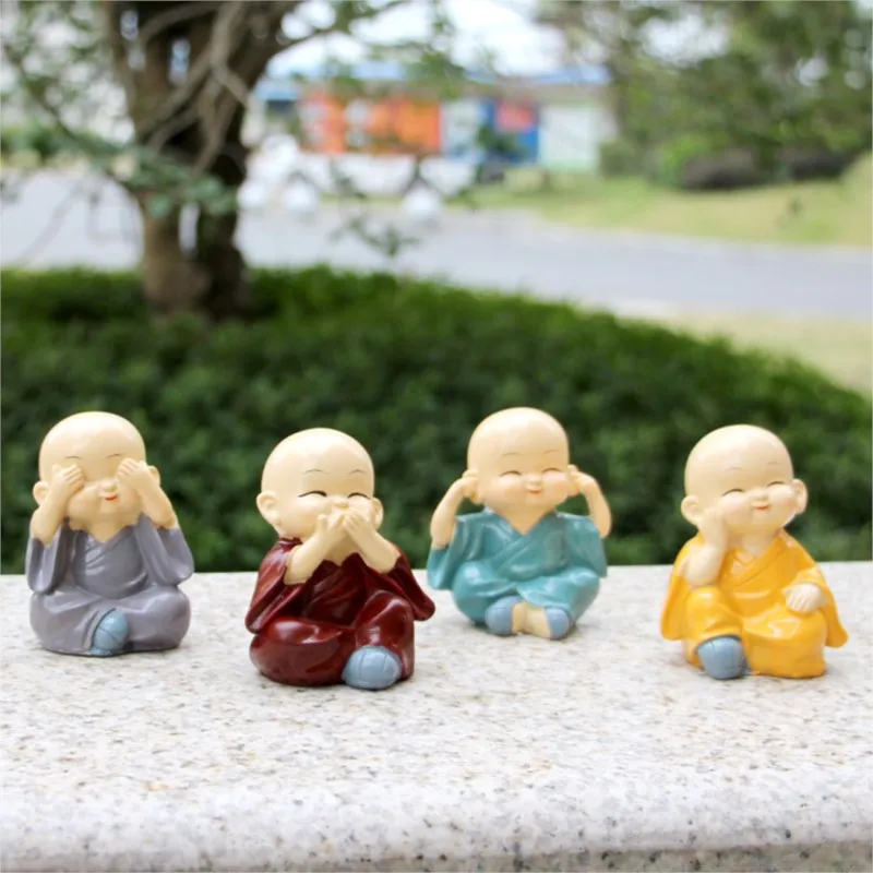 2025 Figurine Dolls Little Monk Anime Action Figure Terrarium Miniatures Micro Fairy Garden Landscape Home Garden Decorations