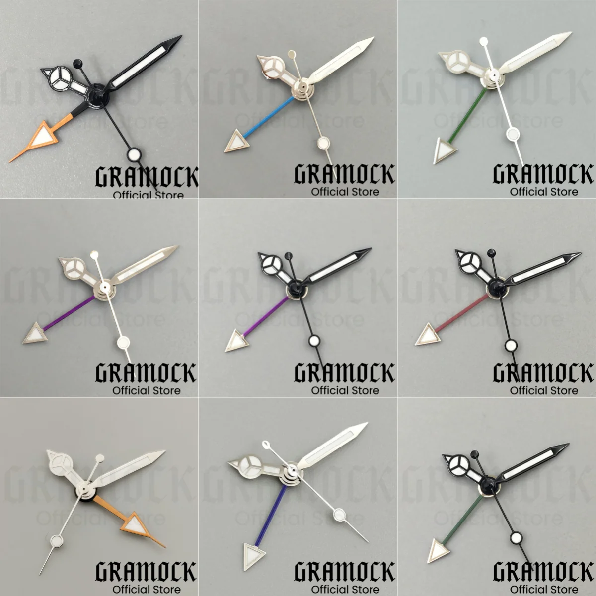 Gramock Green Luminous 515 GMT Watch Hands Fit Ronda 515 Quartz Movement Men's Wristwatch Replacement Spare Parts Hands Set 4pcs