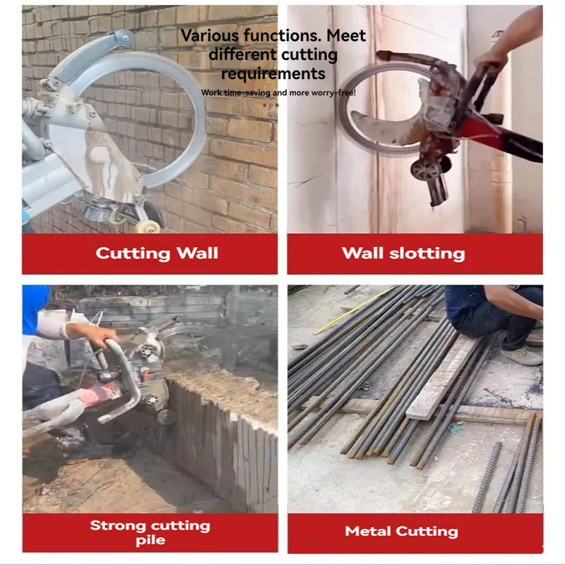 Máquina de corte de parede com anel sem escova, multifuncional, de alta potência, cimento, concreto