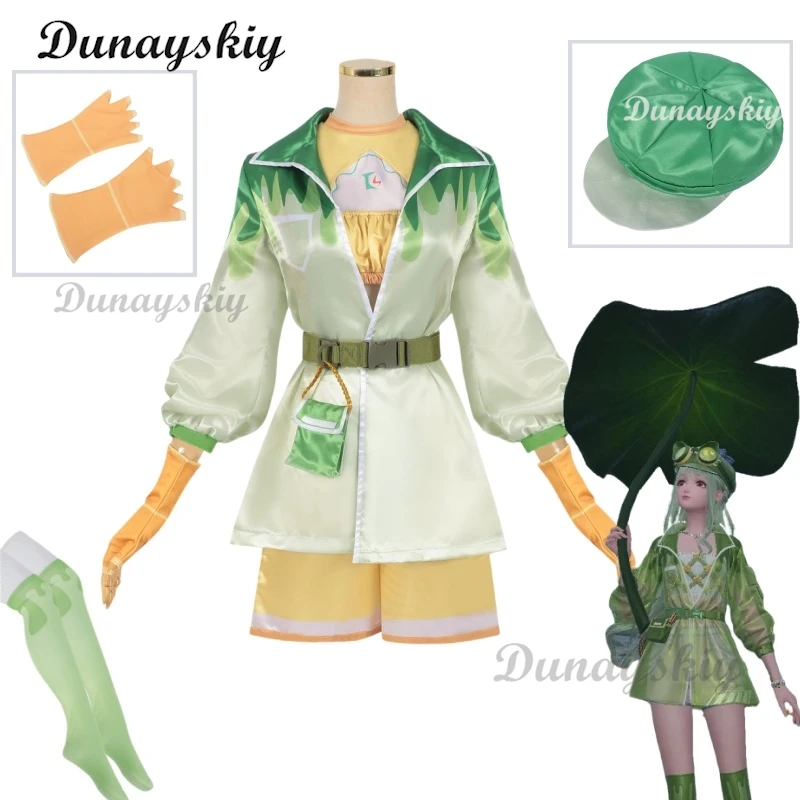 

Game Infinity Nikki Cosplay Costume Green Sweet Lolita Girls Green Dress Hat Socks Uniform Woman Halloween Con Party Play Outfit