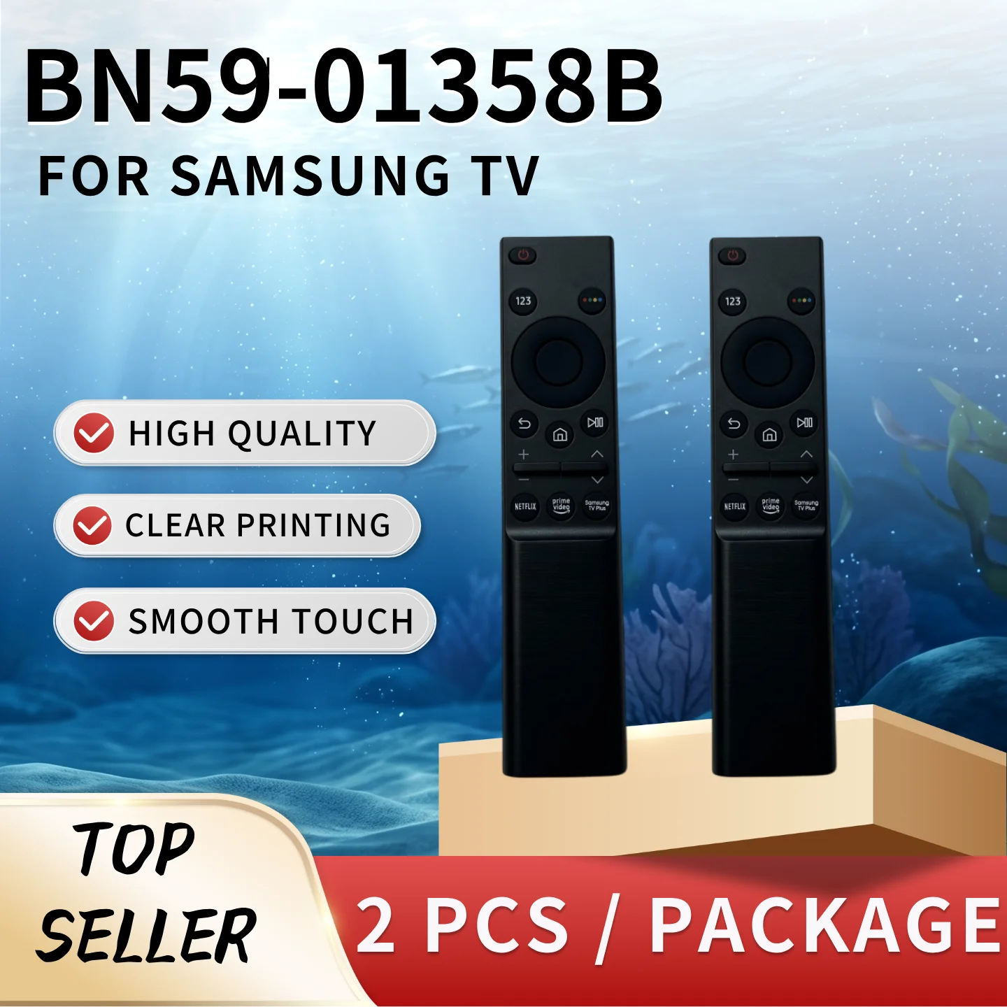 2 PCS NEW BN59-01358B SMART TV REMOTE CONTROL FOR SAMSUNG BN59-01358C BN59-01358A BN59-01363 BN59-01350 WITH NETFLIX AND PRIME
