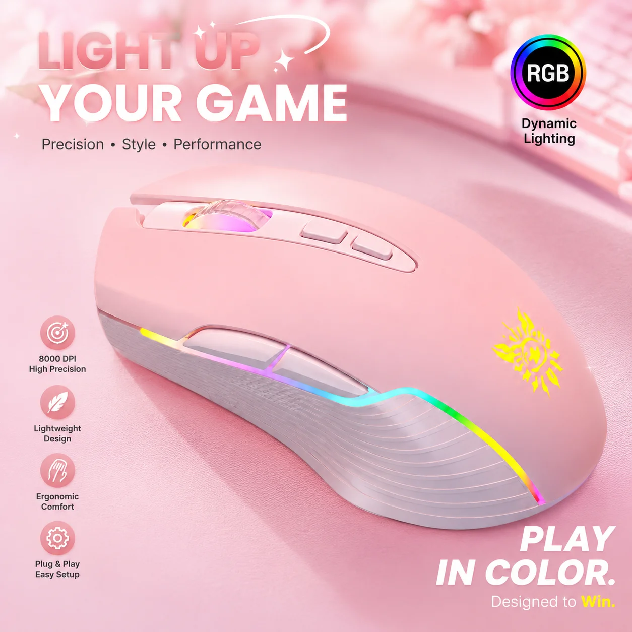 6400DPI 7-Buttons Colorful RGB Gaming Optical Mouse Backlit ErgonomicWired Mouse For Computer Laptop Desktop PC Accessories