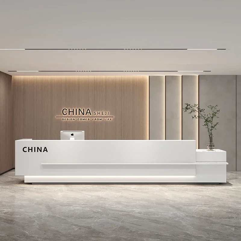 Regale Reception Desk Atril Tavolo da parete Reception Salon Scrivanie Computer Sedie da ufficio Registratore di cassa Cash Tisch Mobili alla moda