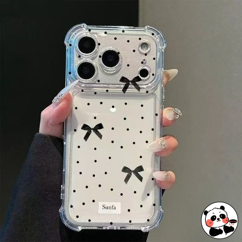Polka Dot Ribbon Bow Clear Case For Samsung Galaxy J8 J7 J6 J5 J3 J4 J2 Pro Core Prime A9 A8S A8 A7 A6 Plus A6S A5 A3 Cover view 5