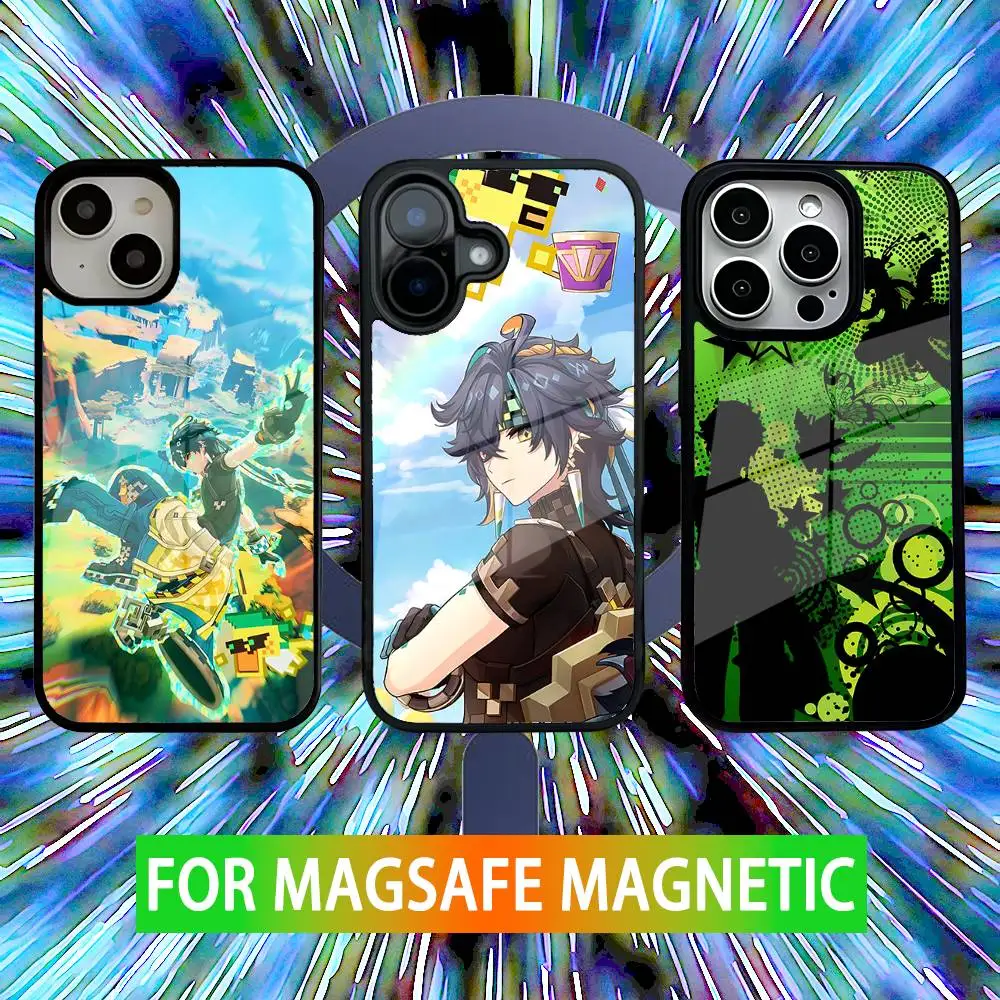 

Kinich Genshin Impact Phone Case For iPhone 16,15,14,13,12,11,Pro,Max,Plus,Mini,SE New Magsafe Magnetic Wireless Charging