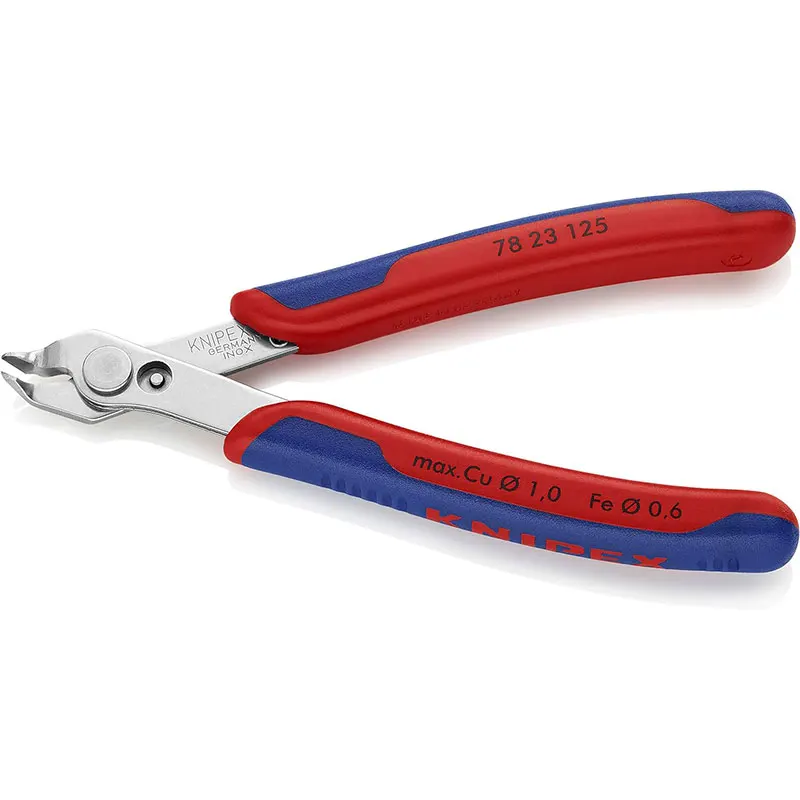 Imagem -03 - Alicate de Corte Super Eletrônico Knipex Baixo Peso Bordas Afiadas Ferramentas de Corte com Mola e Limitador Pol 78 23 125