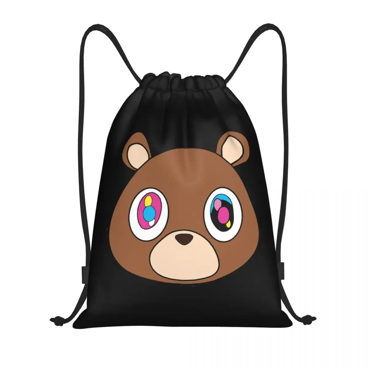 Kanye West Ye Bear Drawstring Backpack Sports Gym Bag for Women Men Shopping Sackpack