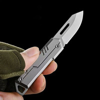Portable Pocket Folding Knife Stainless Steel Keychain Accessory Outdoor Camping Cutting Tool Holiday Gift
