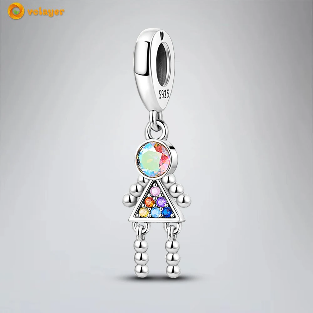 

Volayer 925 Sterling Silver Beads Birthstone Baby Dangle Charm fit Original Pandora Bracelets for Women DIY Jewelry