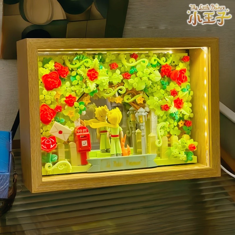 Il Piccolo Principe assemblato blocchi di costruzione cornice per foto kawaii giocattolo del fumetto modello ornamenti da tavolo regalo di festa per bambini
