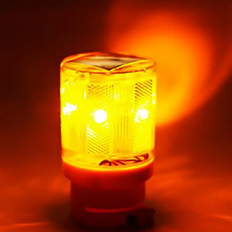 Solar Powered LED Traffic Strobe Warning Lights Flicker Beacons Road Roadblock Construction Sign Lamp