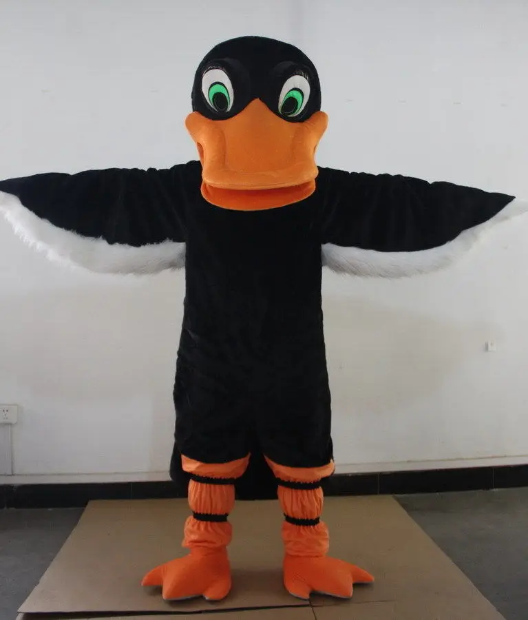 Nieuwe Volwassen Karakter Zwarte Eend Mascotte Kostuum Halloween Kerst Jurk Full Body Props Outfit Mascotte Kostuum