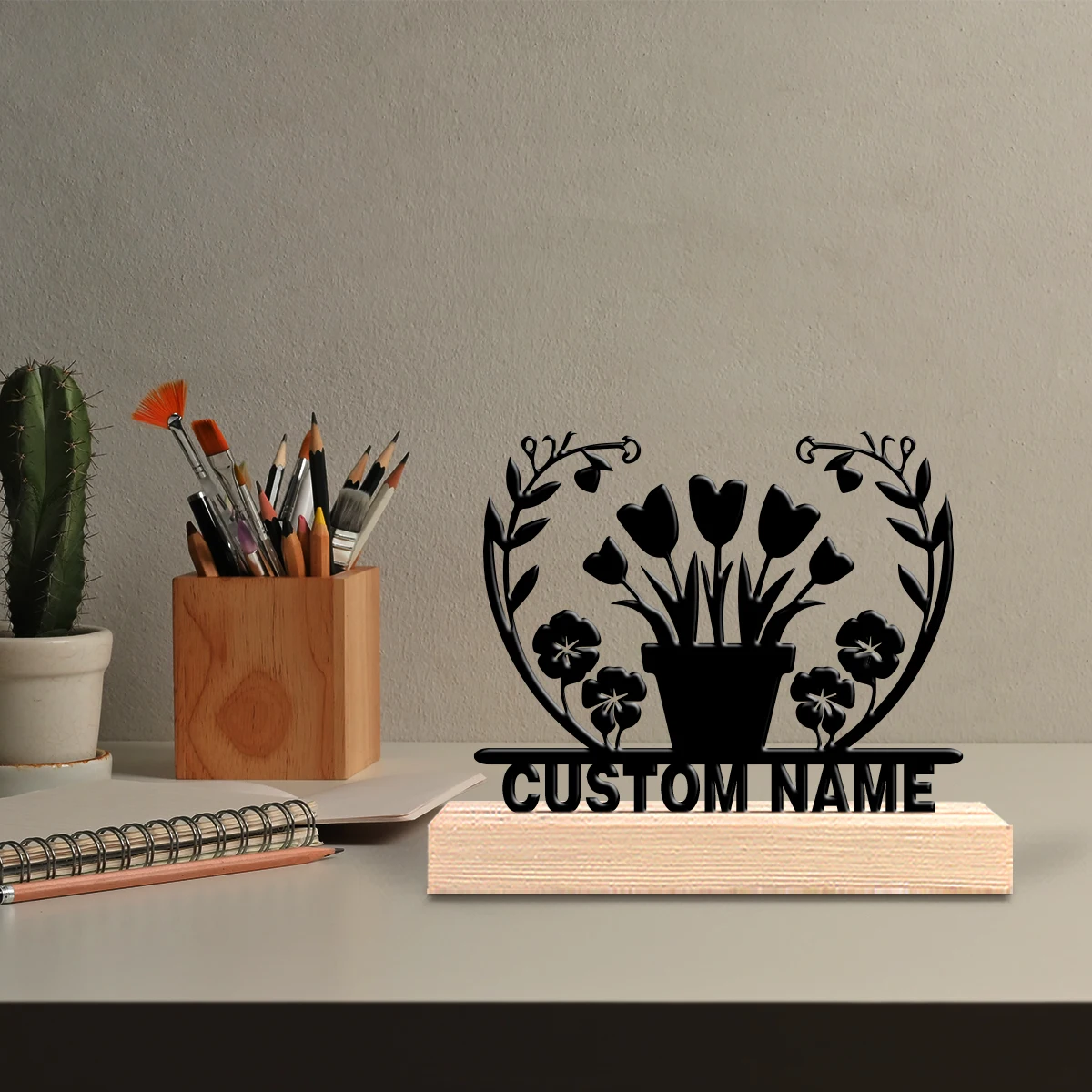 1pc flower grass Custom Text I - đánh giá và giá Art Craft Wood