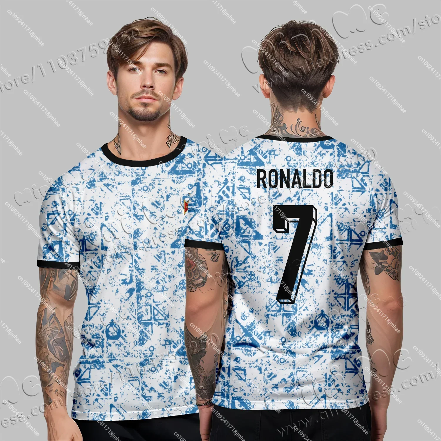 Portugal Jersey 2025 Football Jersey #7 Boys and Girls Football Quick-drying Sportswear 3D Printing Breathable and Comfortable