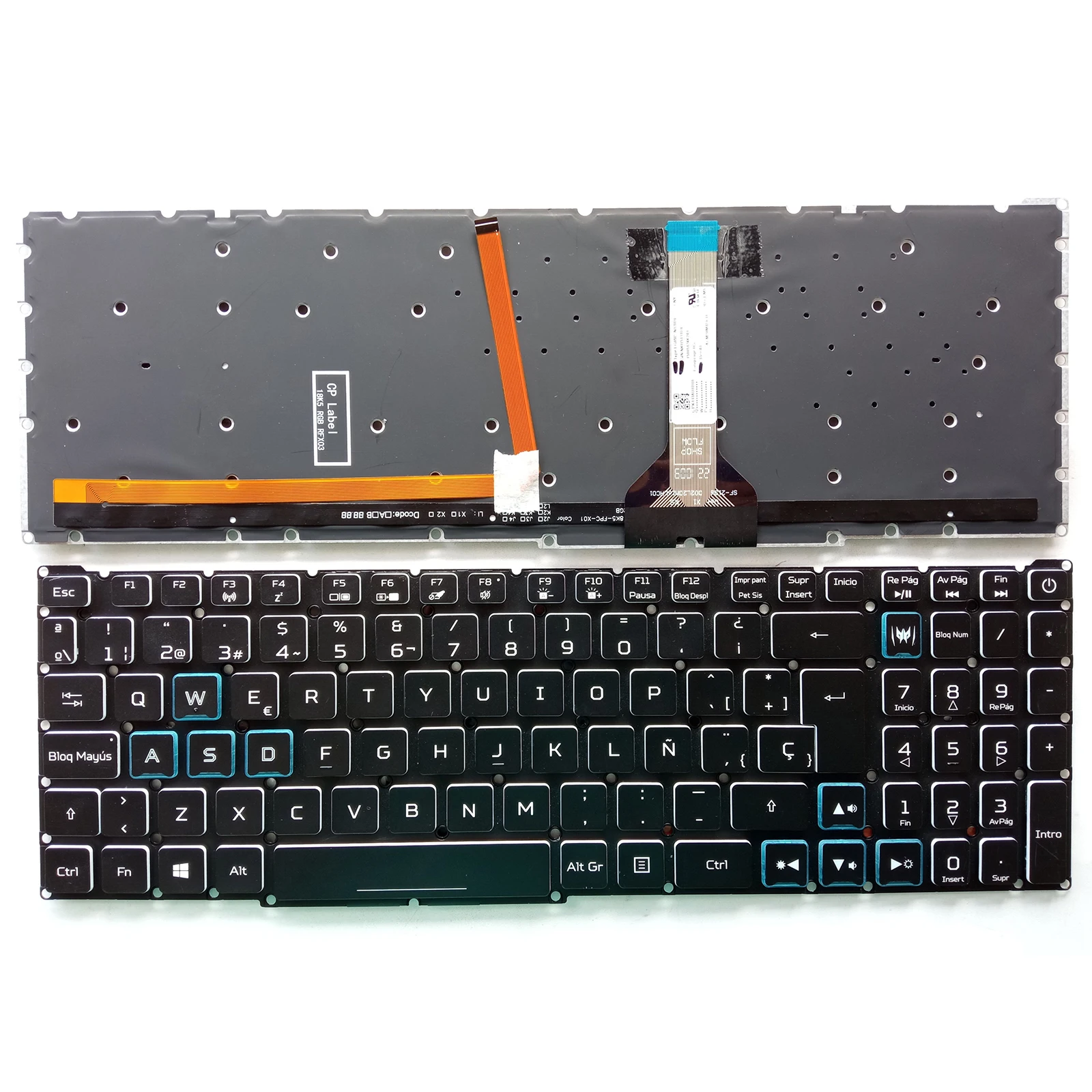 Imagem -04 - Teclado sp dos Eua para Acer Nitro An51556 An515-57 An517-53 An517-54 Retroiluminado Novo