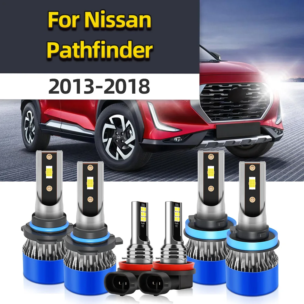 4/6Pcs LED Combo For Nissan Pathfinder 2013 2014 2015 2016 2017 2018 High Low Beam Headlight Bulb 20000LM Plug&Play Car Fog Lamp