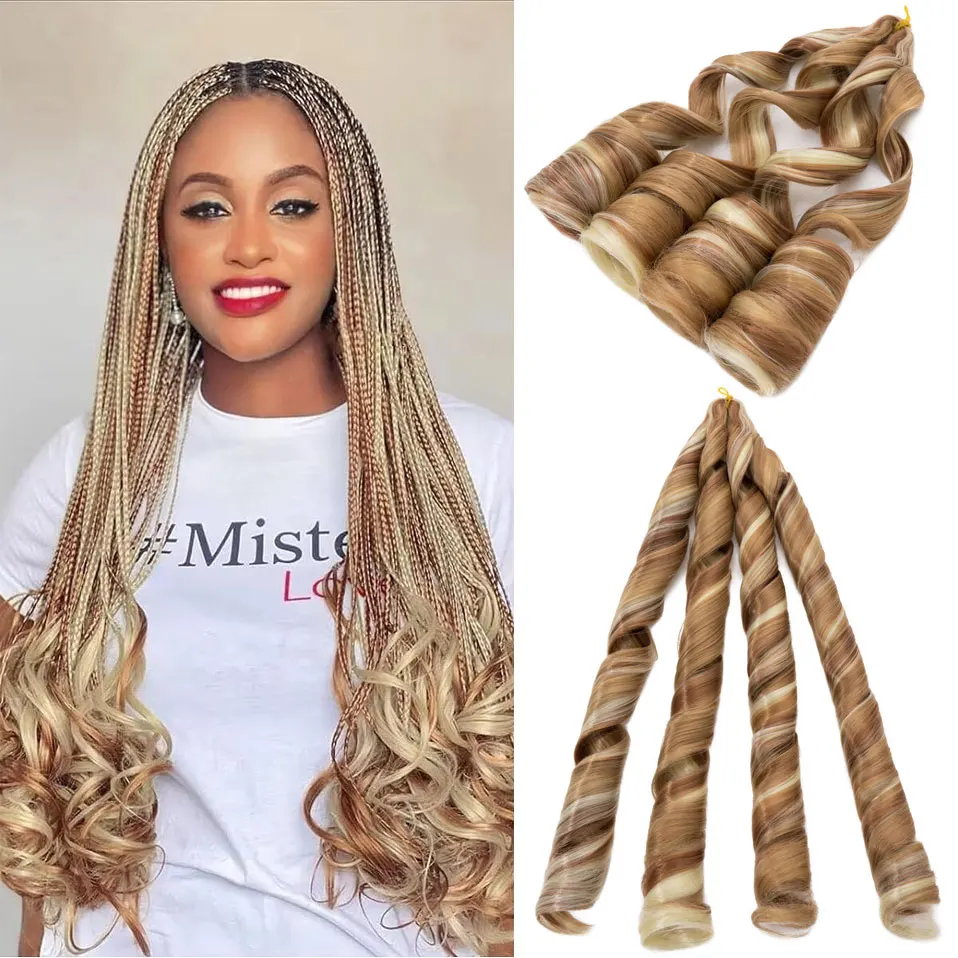 

Синтетические плетеные волосы S-noilite, 24-дюймовые свободные волнистые испанские вьющиеся косы, наращивание волос, французские локоны, вязанные крючком, спиральные вьющиеся волосы