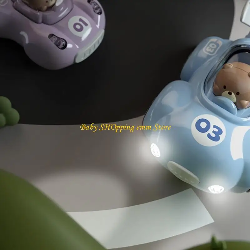 

23GD инерционная машинка с мультяшным медведем и подсветкой, игрушечная машинка Push and Go для детей, интерактивная игровая для