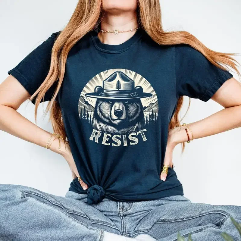 Comfort Colors Smokey Bear T Shirt National Park Protest Retro Vintage Forest Service Apparel Resist