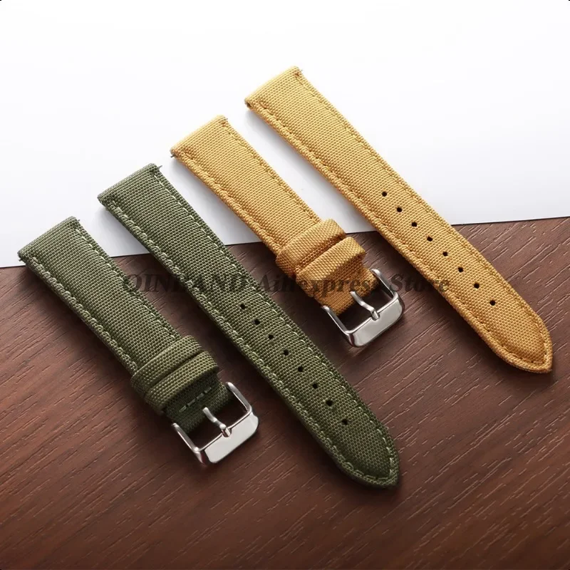 20/22 مللي متر قسط Sailcloth حزام (استيك) ساعة الوجهين حزام النايلون ل Seiko ل أوميغا الإفراج السريع الجيش النايلون سوار الرياضة معصمه
