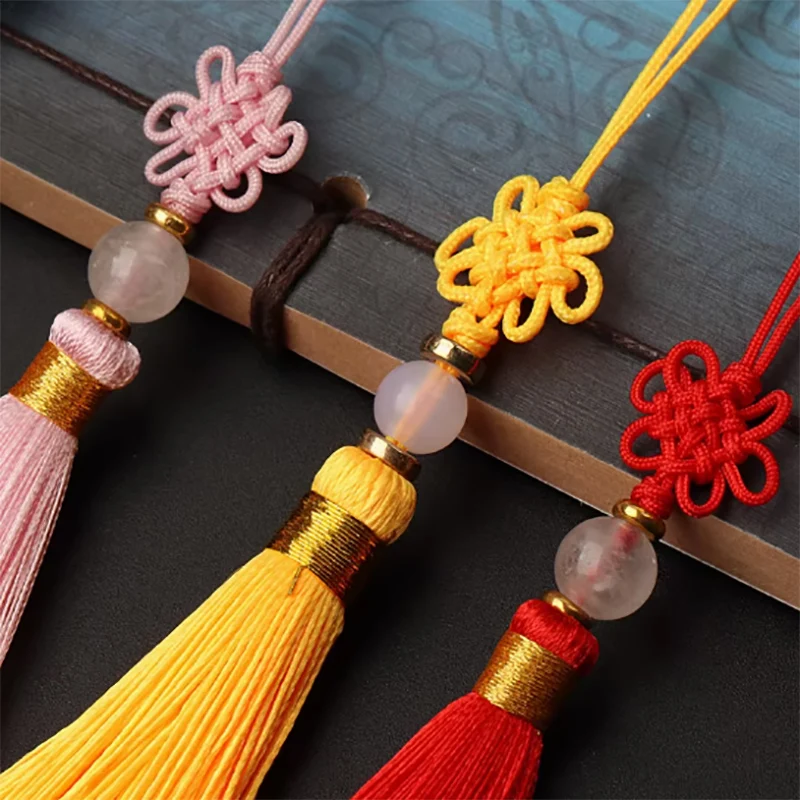 5/10/20 adet küçük çin düğümleri püsküller ipeksi zanaat püsküller boncuklu takı yapımı için DIY küpe yer imi malzemeleri