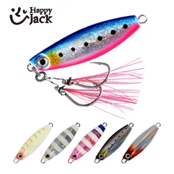 Happyjack shore Cast Fishing Lure slow pitch jig metal jig 10g/20g/30g Jig shore lure jigging Artificial Metal Lure Bait