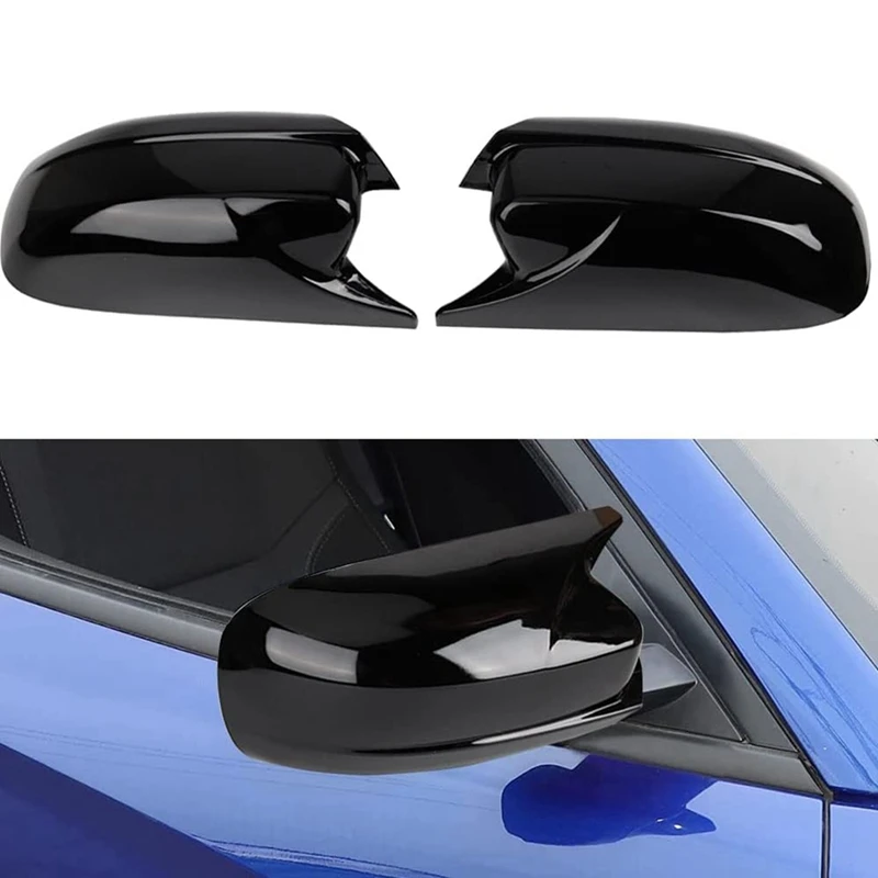 

Door Side Rearview Mirror Cover Trim Horn Style Exterior Parts For Dodge Charger 2011-2023 Black