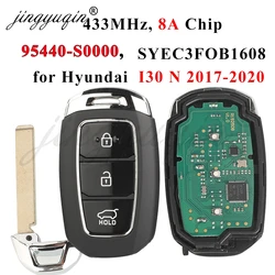 jingyuqin 95440-S0000 Remote Car Key 433Mhz 8A Chip for Hyundai I30 N 2017 2018 2019 2020 Smart Keyless Fob Control SYEC3FOB1608