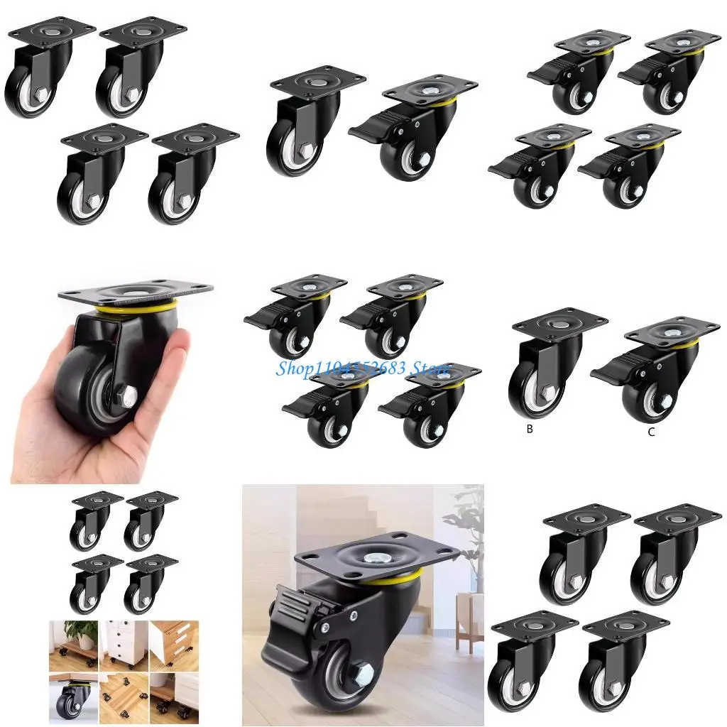 

Y6GD 4Pcs Threaded Stem Polyurethane Univeral with Strong Load Capacity Easy Moving & Quiet Operation