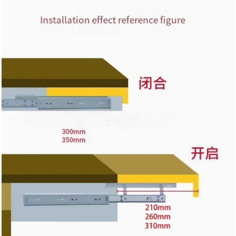 Table Top Rising Invisible Folding Guide Rail Side Mounting Extended Slide Rail Jump Platform Lifting Table Telescopic Rail