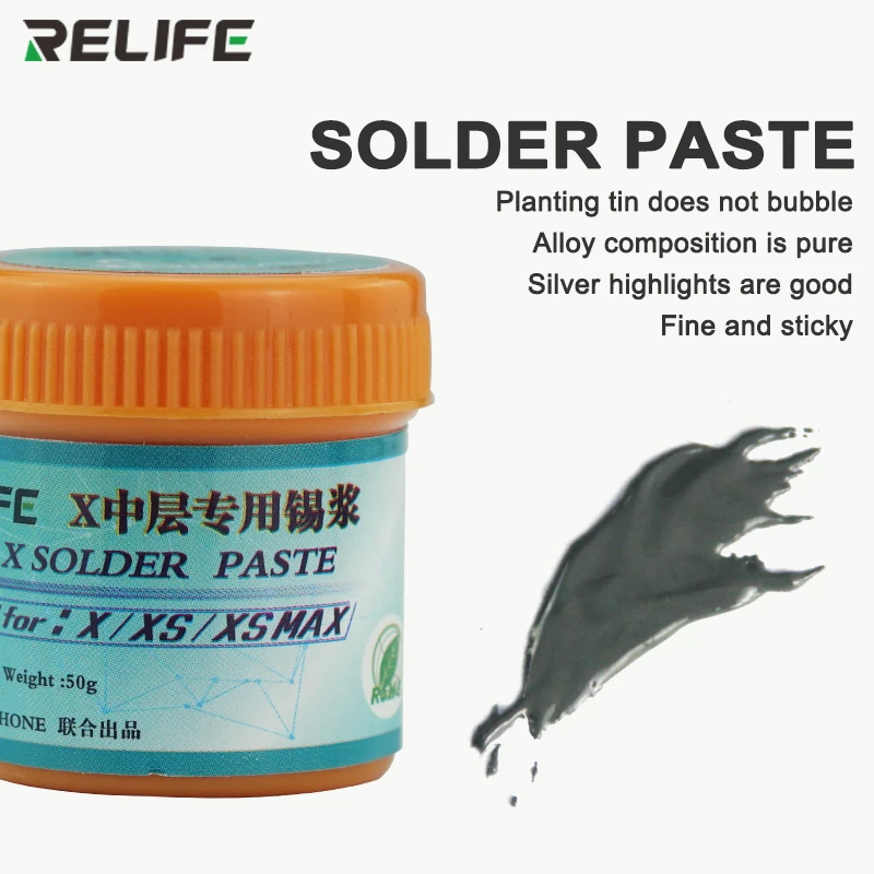 Relife SP-X Middle Layer Special Solder Paste Low Temperature 158° for IPhone X Xs Xs Max High Density Solder Paste Repair Tool