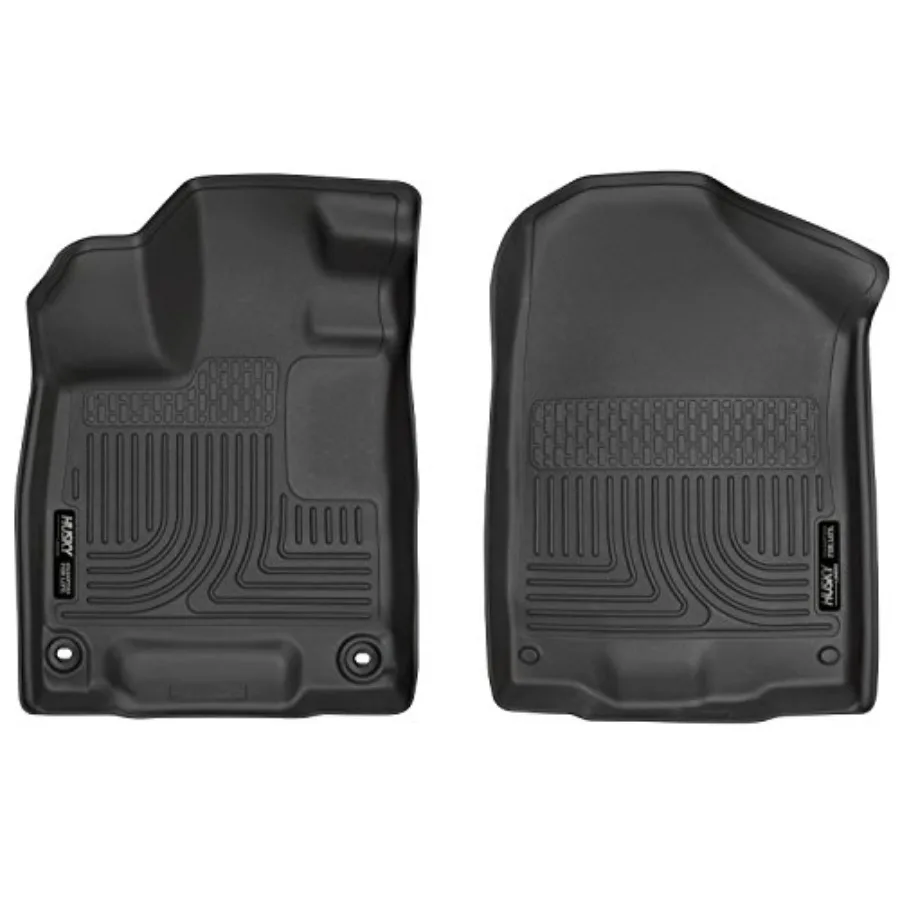 

Weatherbeater Floor Mats for 2019-2025 Honda Passport and 2016-2022 Honda Pilot Front Row 2-Piece Black Rubber Mat with Enhance