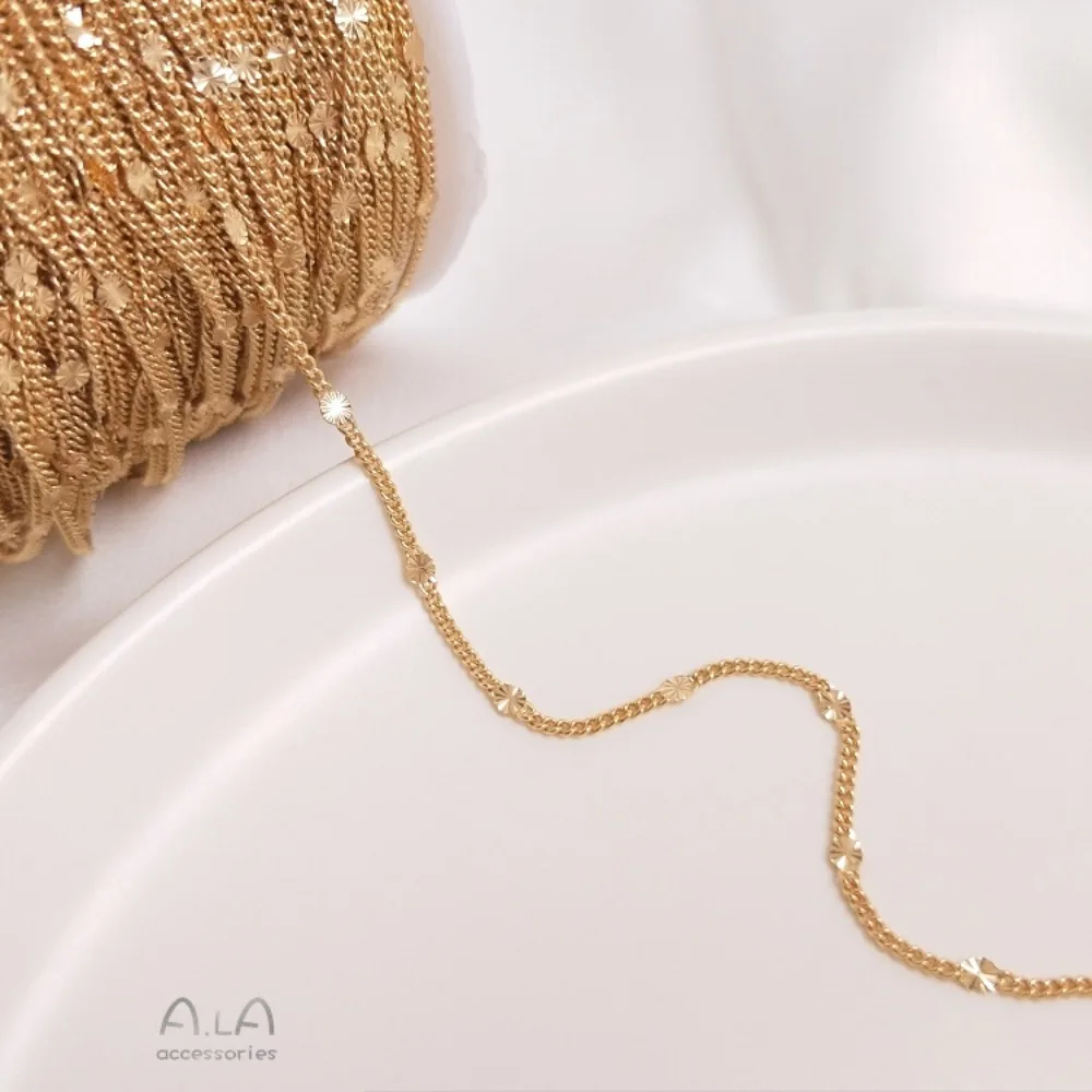 

14-каратное золотого цвета в форме сердца, пентаграмма, диск, цепочка с подсолнухом, крестовая цепочка, ювелирные изделия ручной работы, сделай сам, свободный материал цепочки