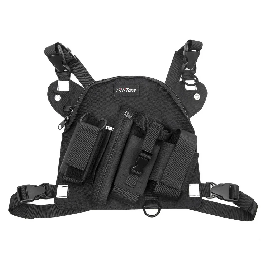 

YiNiTone BG-02 Universal Radio Harness Chest Front Pack Pouch Holster Vest Rig Carry Bag for Baofeng UV-5R UV-82 BF-888S TYT Mot