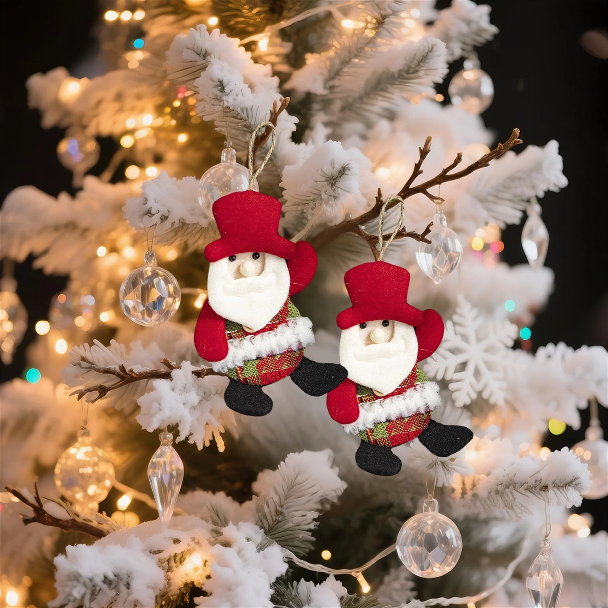 전통적인 산타 눈사람 순록 노움 인형이 포함된 축제 휴일 장식 세트 - 가정용 크리스마스 트리 장식품