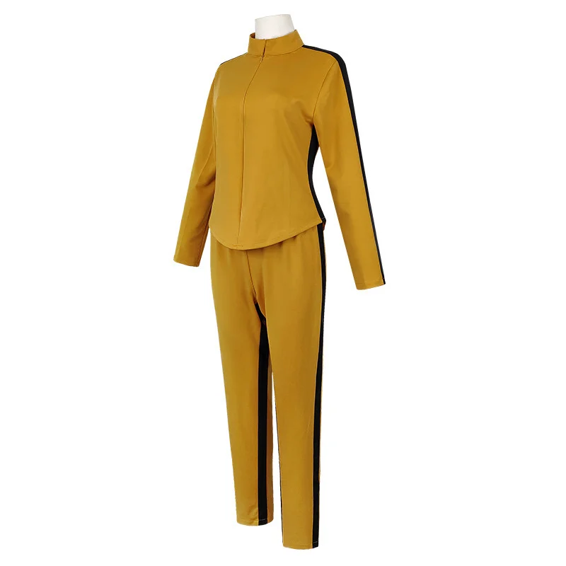 Kill Bill The Bride Beatrix Kiddo Cosplay Costume Kung Fu Yellow Jumpsuit for Women Halloween Carnival Mardi Gras Costumes