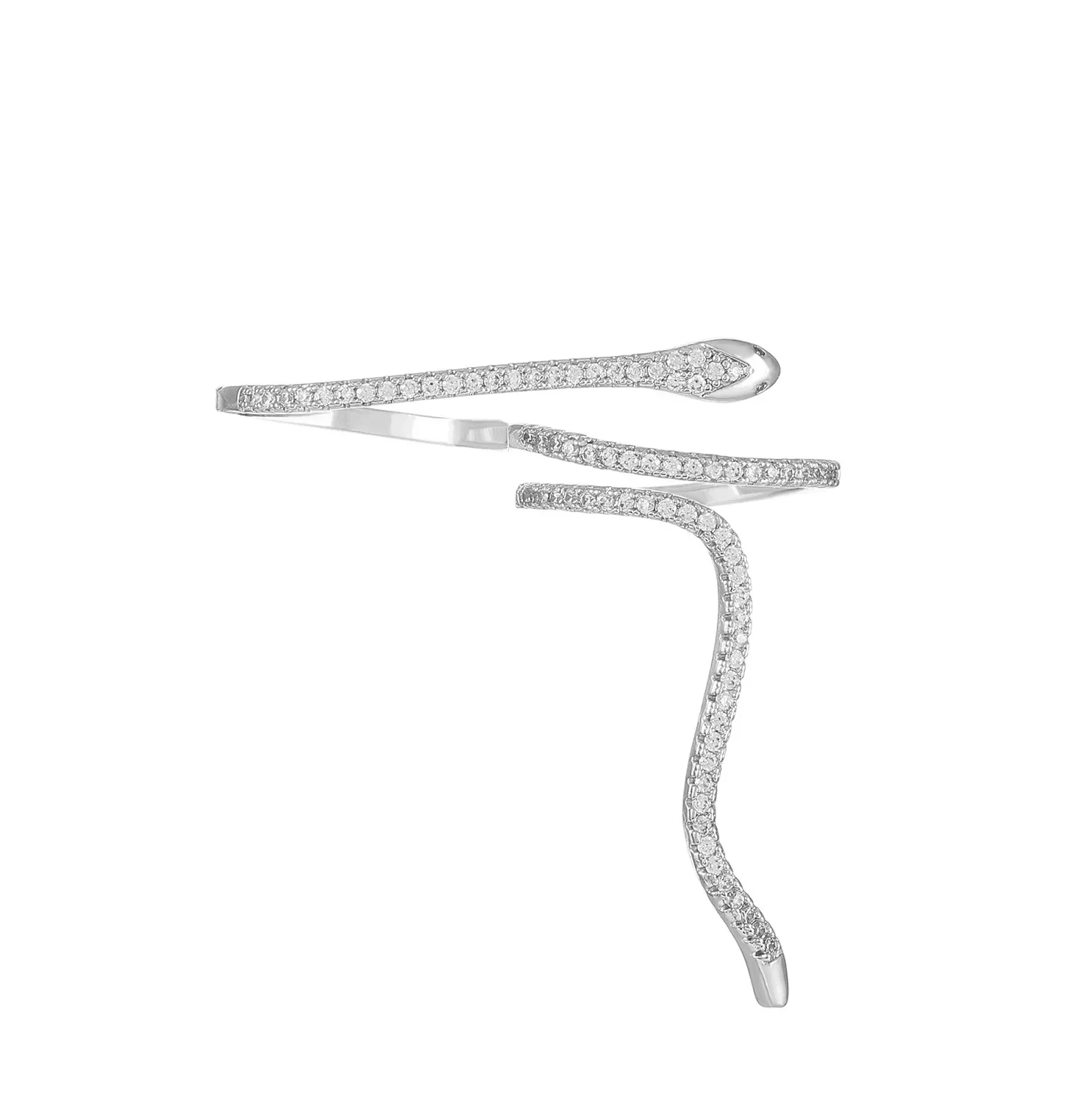 여성용 조정 가능한 뱀 모양 반지, 빈티지 유행 오픈 미들 핑거 링, 유럽과 미국 INS 스타일 링