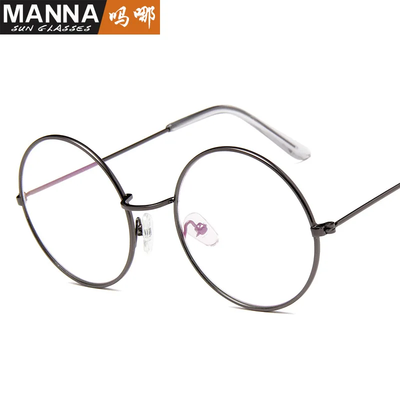 Vintage Round Glasses Clear Lens Fashion Gold Round Metal Frame Glasses Optical Men Women Eyeglass Frame Fake Glasses