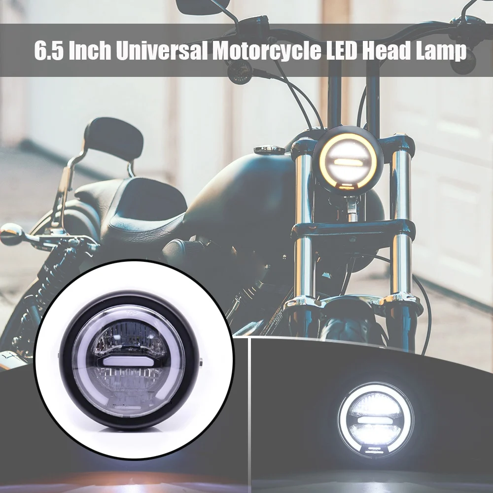 55W 6.5 Inch Universal Motorcycle Led Round Headlight Angel Eye Off-Road Driving Light LED head light lamp LED White Light