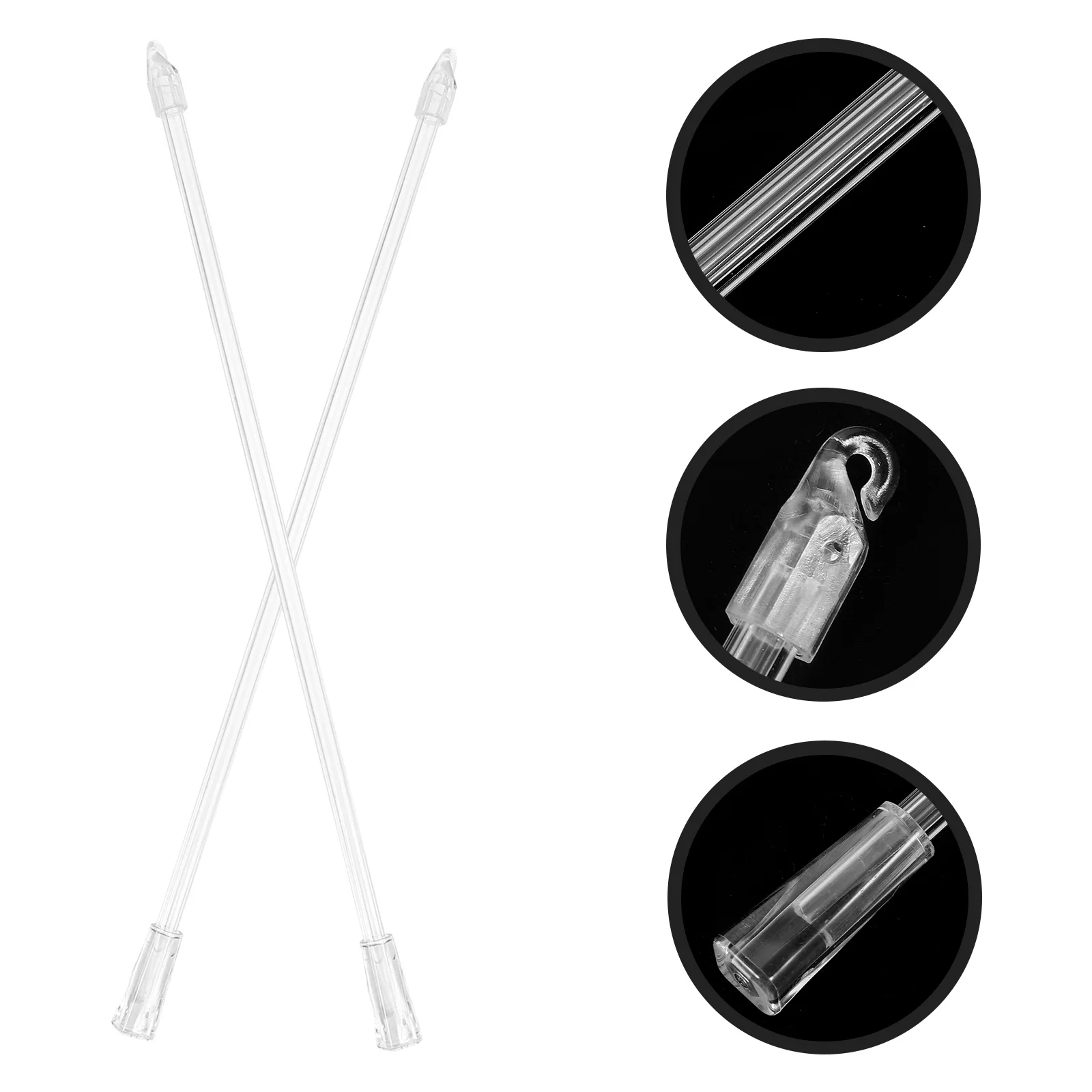 

2Pcs Premium Acrylic Blind Wand Replacement Parts Lightweight Easy Install Home Office Hotel Blinds Rod