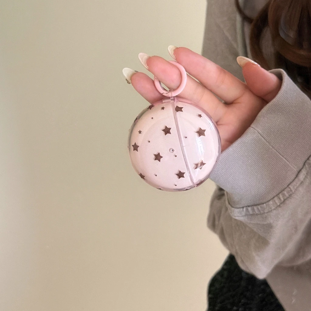 Simple Pink Transparent Brown Star Pattern Anti-lost Buckle Earphone Cover Case for Huawei FreeBuds 7i 6i 5i SE3 FreeClip 2