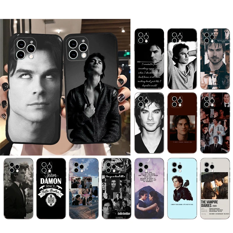 Phone Case For iphone 16 15 14 Pro Max 16 15 14 13 12 Pro 15Plus iphone 11 The Vampire Diaries Damon Salvatore Case Funda