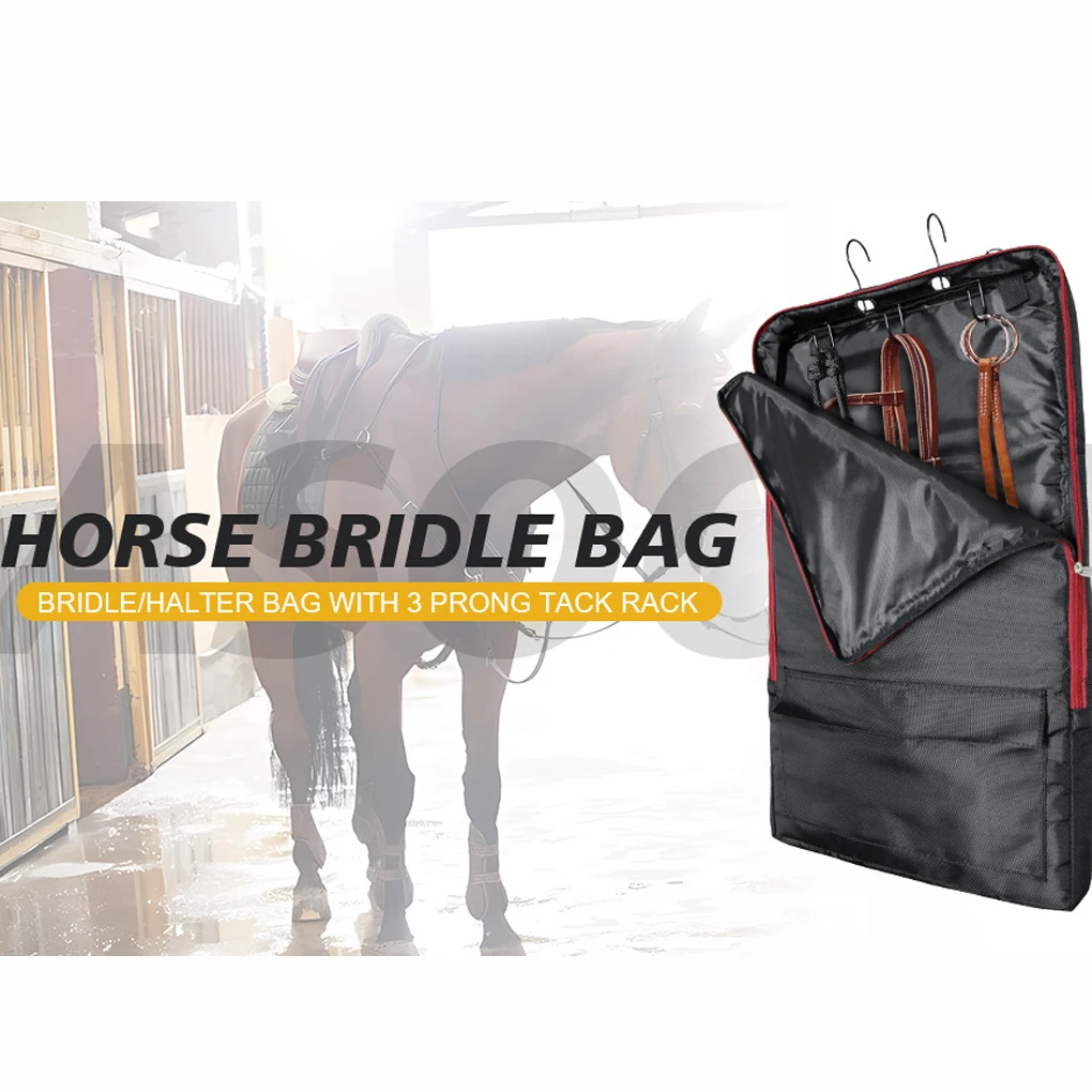 

Сумка для конных снастей, сумка для переноски с уздечкой и крючками, регулируемый плечевой ремень, водонепроницаемый устойчивый органайзер, принадлежности для конного спорта ﻿