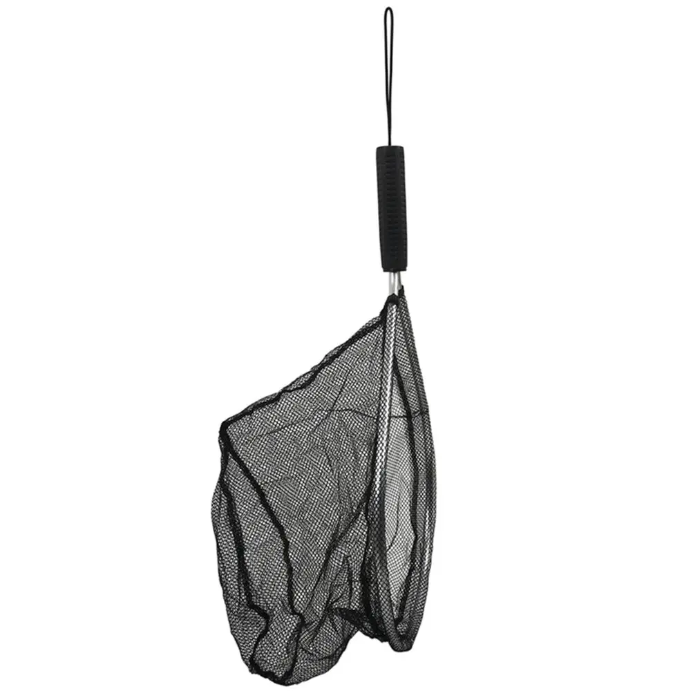 

Black Portable Knotless Trout Mesh Nylon Fishing Net Landing Nets Fish Saver Hand Net