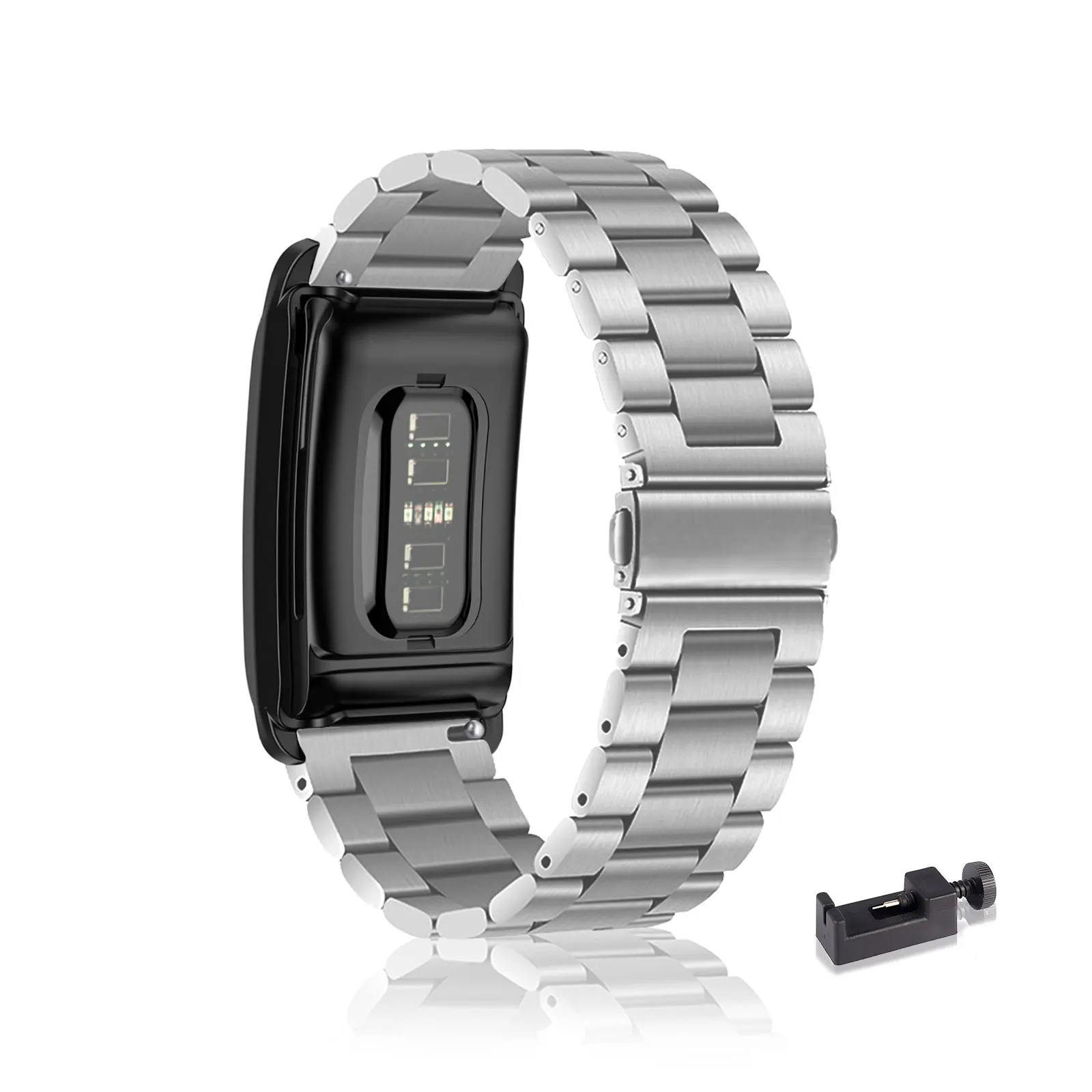 

Stainless Steel Bands for Whoop One/Peak/Life MG/5.0/4.0/3.0 Band, Three Columns Metal Replacement Strap