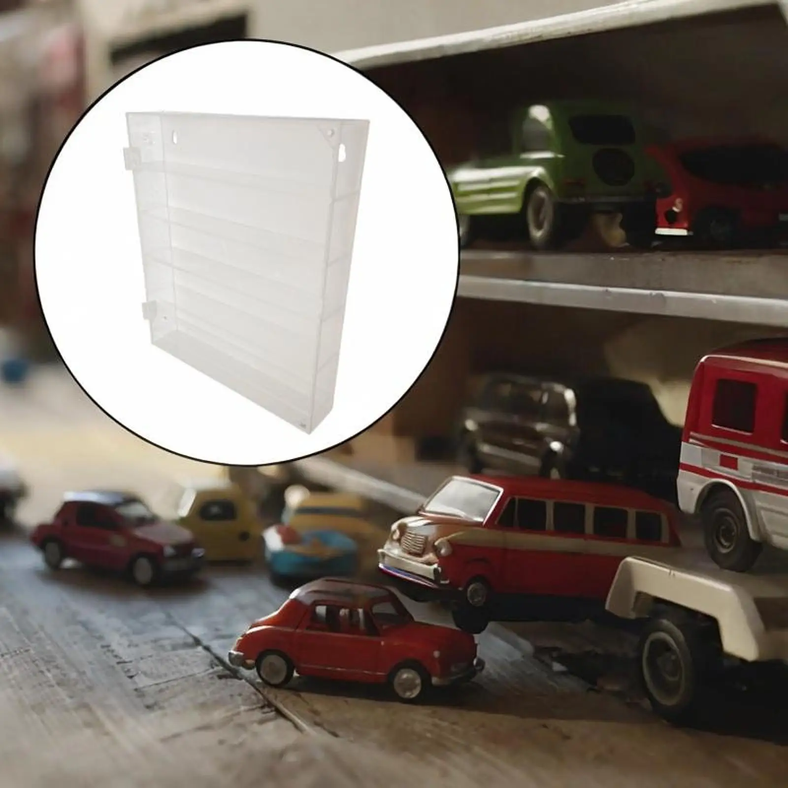 

5 Tier Acrylic Display Case Clear Storage Organizer Wall Mount and Desktop Display Box for Doll Cabinet Home Collectibles