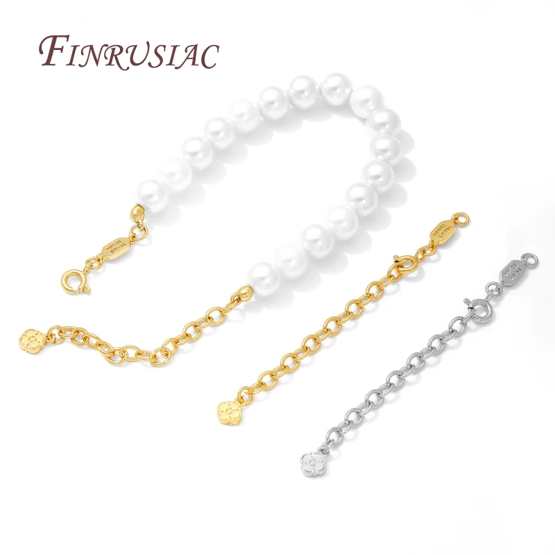 18K Gold Plated Extension Chains with Clasps Connectors For Jewelry,Chains For Bracelets Making Accessories,DIY Necklace Finding image 2
