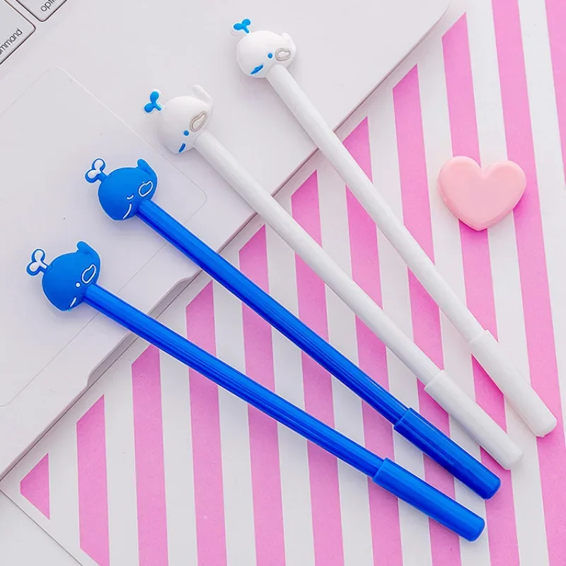 

50PCS Cute Cartoon Water Whale Modeling Gel Pen Creative Student Office Water Pen Black Signature Pen Stationery