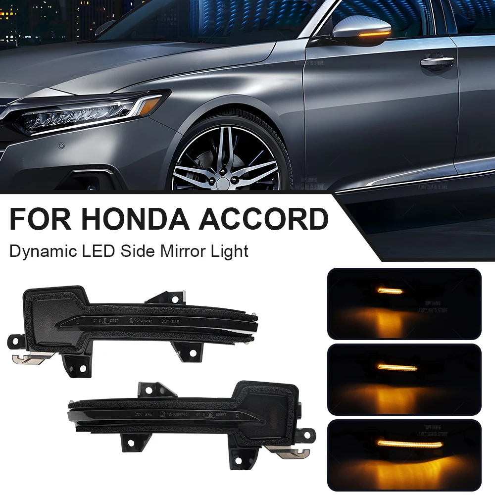 

2X LED Sequential Dynamic Side Mirror Blinker Light Turn Signal Lamp For Honda Accord 2019- OEM#34300TVAA01 34350TVAA01